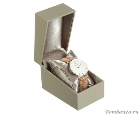 Часы Qudo, Eterni, 802523 BR/RG. Браслет в подарок